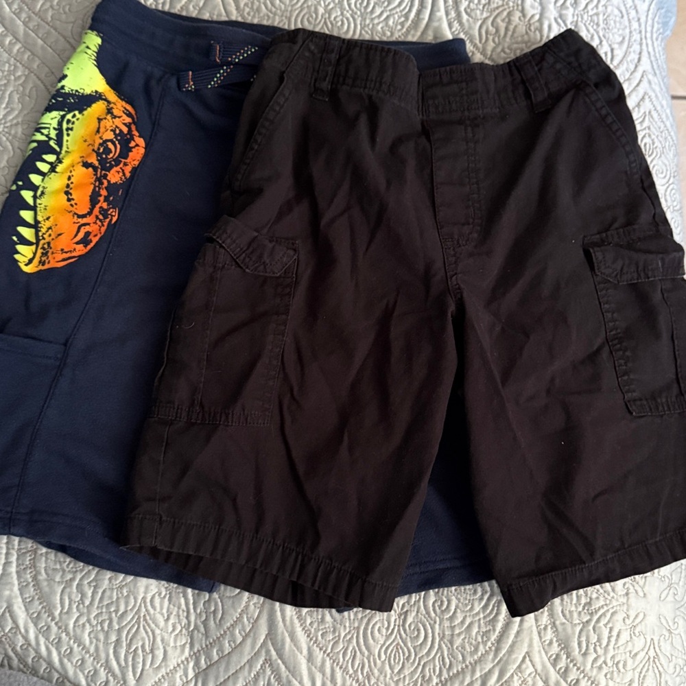 Kids Dinosaur and Black Cargo Shorts Set